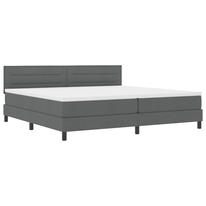Boxspringbett mit Matratze & LED Dunkelgrau 200x200 cm Stoff