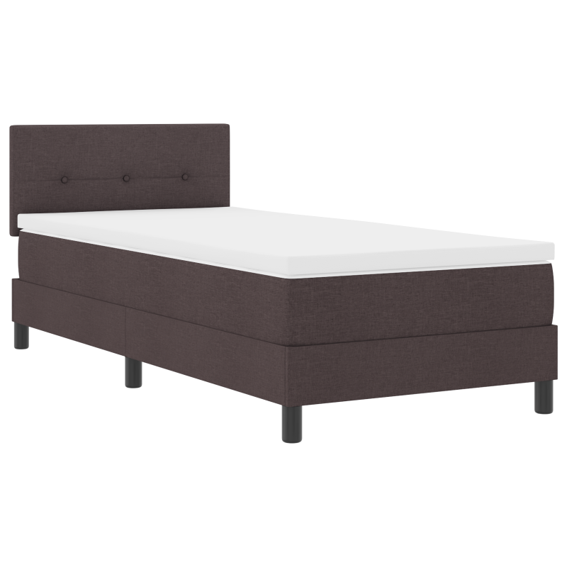 Boxspringbett mit Matratze & LED Dunkelbraun 80x200 cm Stoff