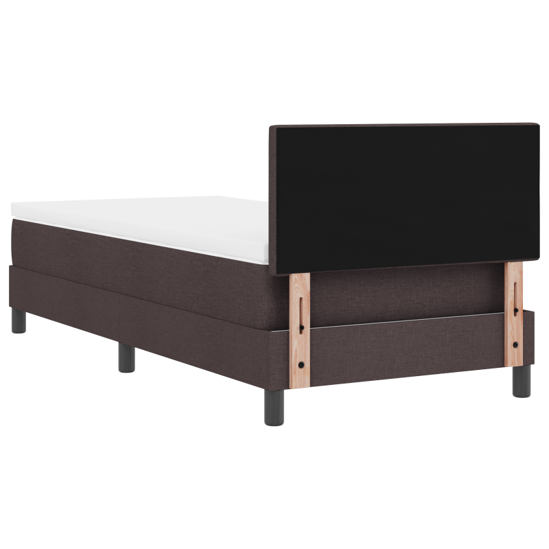 Boxspringbett mit Matratze & LED Dunkelbraun 80x200 cm Stoff
