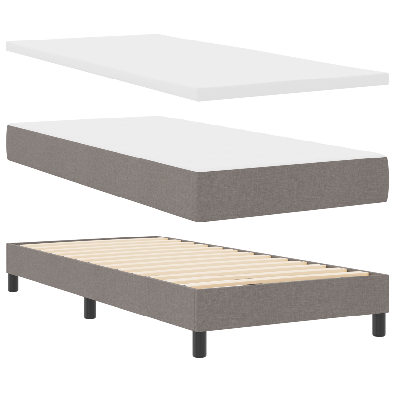 Box Spring Bett mit Matratze & LED Taupe 80x200 cm Stoff