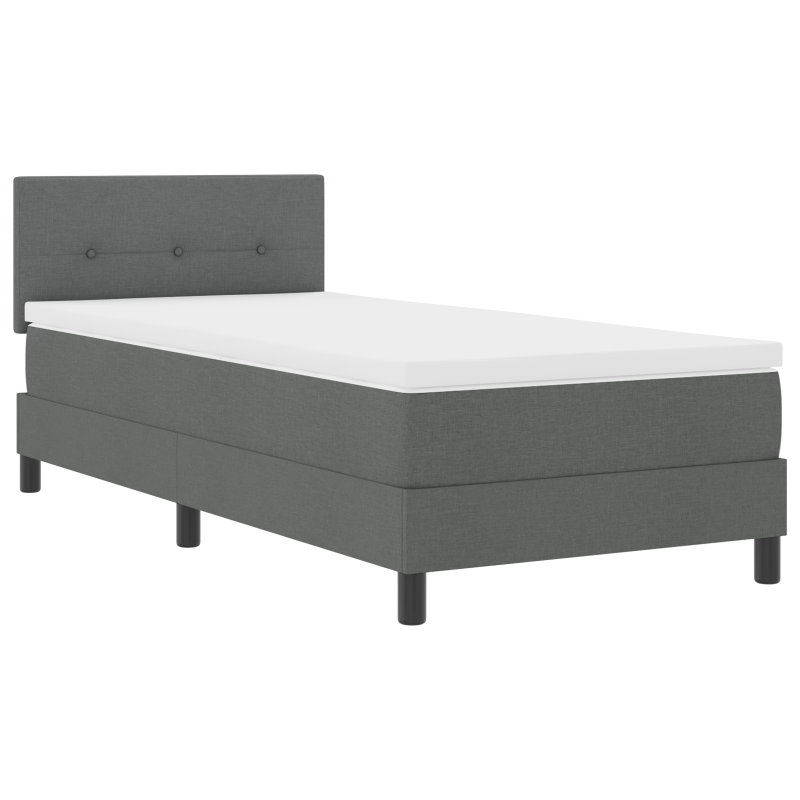 Boxspringbett mit Matratze & LED Dunkelgrau 90x190 cm Stoff