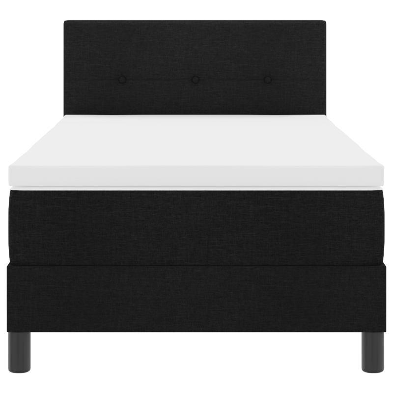 Boxspringbett mit Matratze und LED Schwarz 90x190 cm Stoff