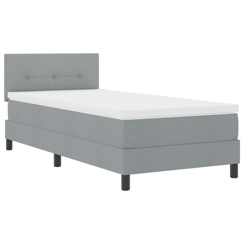 Boxspringbett mit Matratze & LED Licht Grau 90x200 cm Stoff