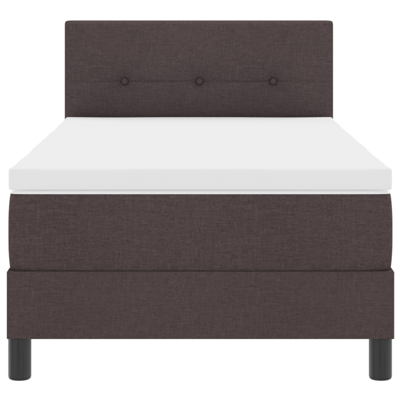 Boxspringbett mit Matratze & LED Dunkelbraun 90x200 cm Stoff