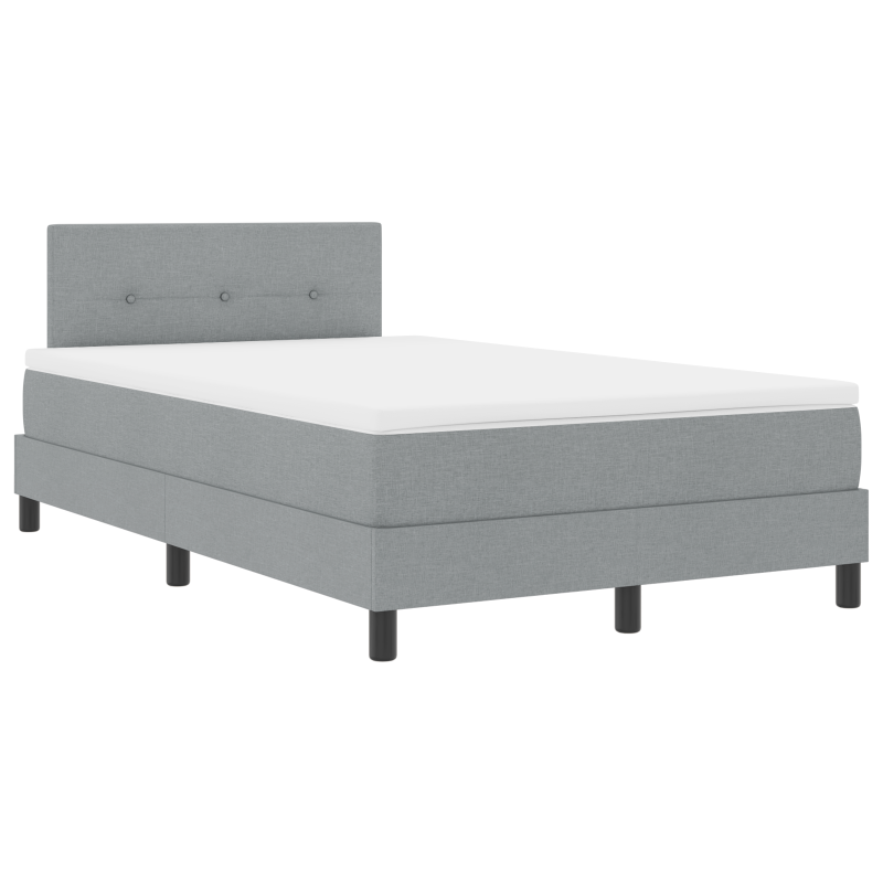Boxspringbett mit Matratze & LED Licht Grau 120x200 cm Stoff