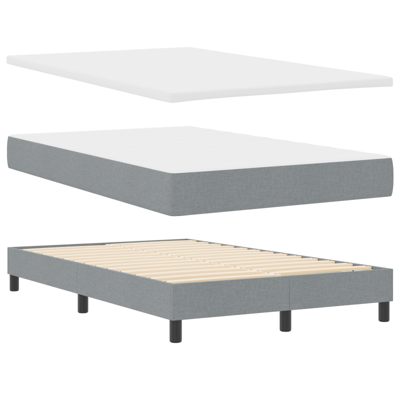 Boxspringbett mit Matratze & LED Licht Grau 120x200 cm Stoff