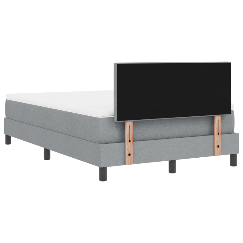 Boxspringbett mit Matratze & LED Licht Grau 120x200 cm Stoff