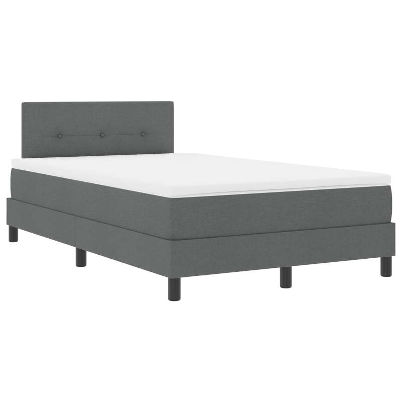 Boxspringbett mit Matratze & LED Dunkelgrau 120x200 cm Stoff