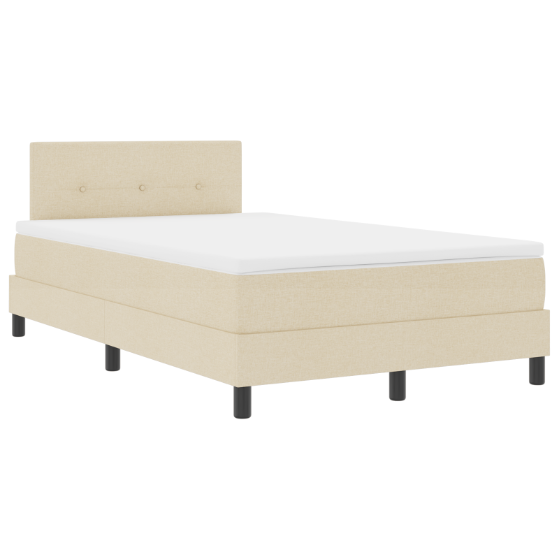Boxspringbett mit Matratze & LED Creme 120x200 cm Stoff