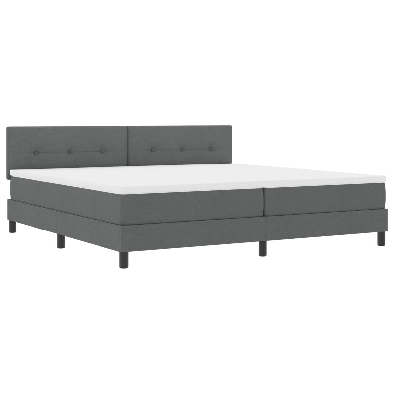 Boxspringbett mit Matratze & LED Dunkelgrau 200x200 cm Stoff