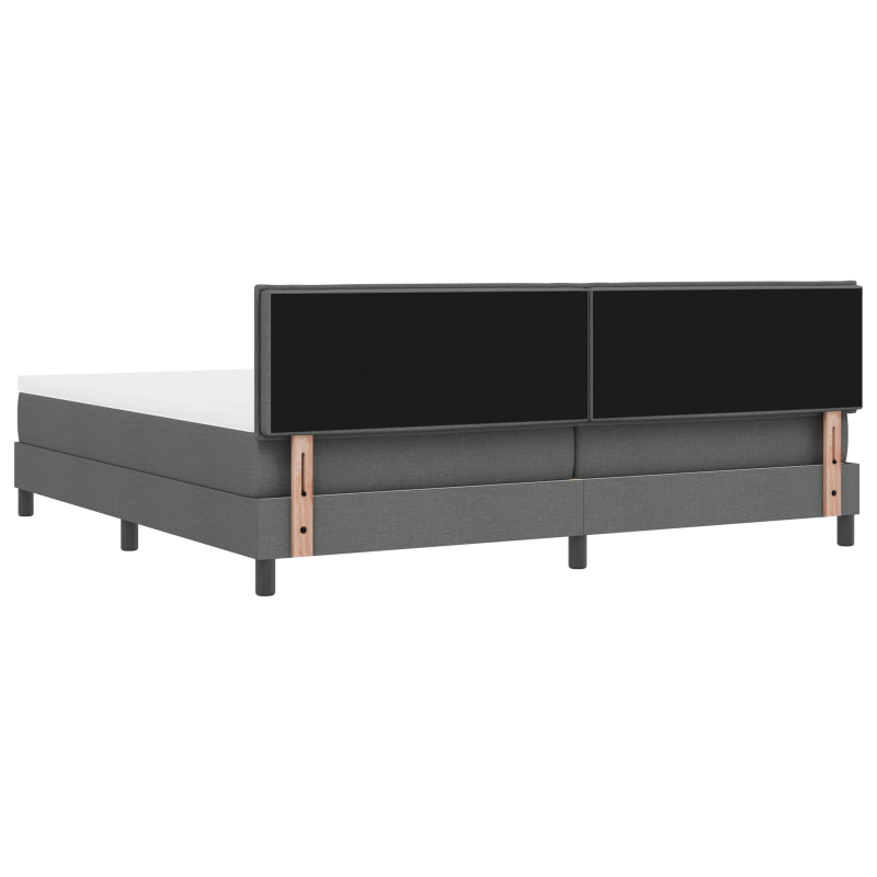 Boxspringbett mit Matratze & LED Dunkelgrau 200x200 cm Stoff