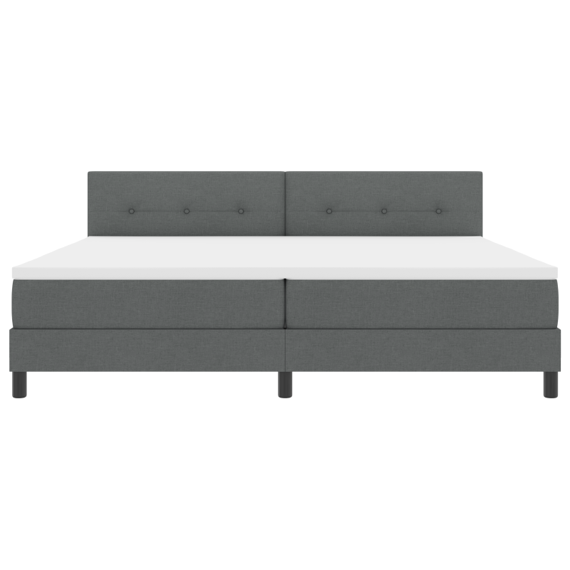Boxspringbett mit Matratze & LED Dunkelgrau 200x200 cm Stoff