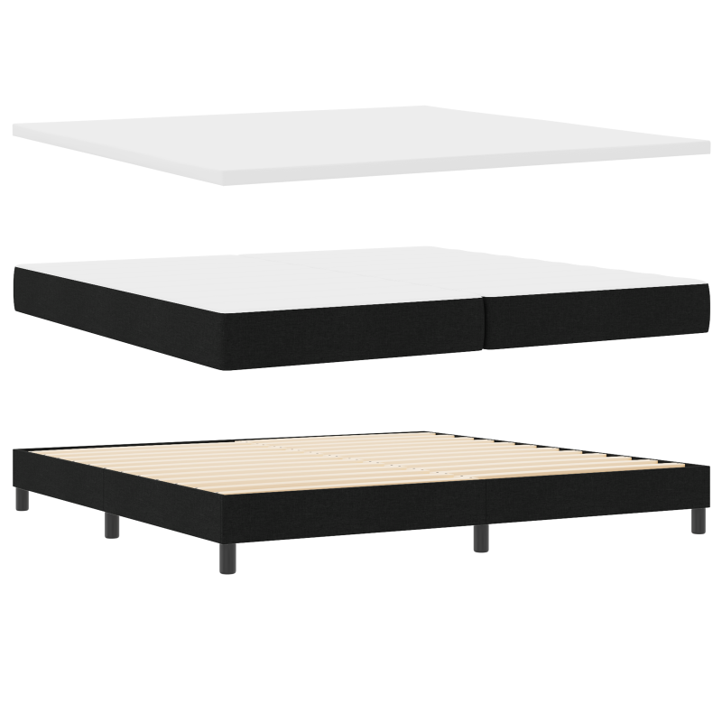 Boxspringbett mit Matratze & LED Schwarz 200x200 cm Stoff