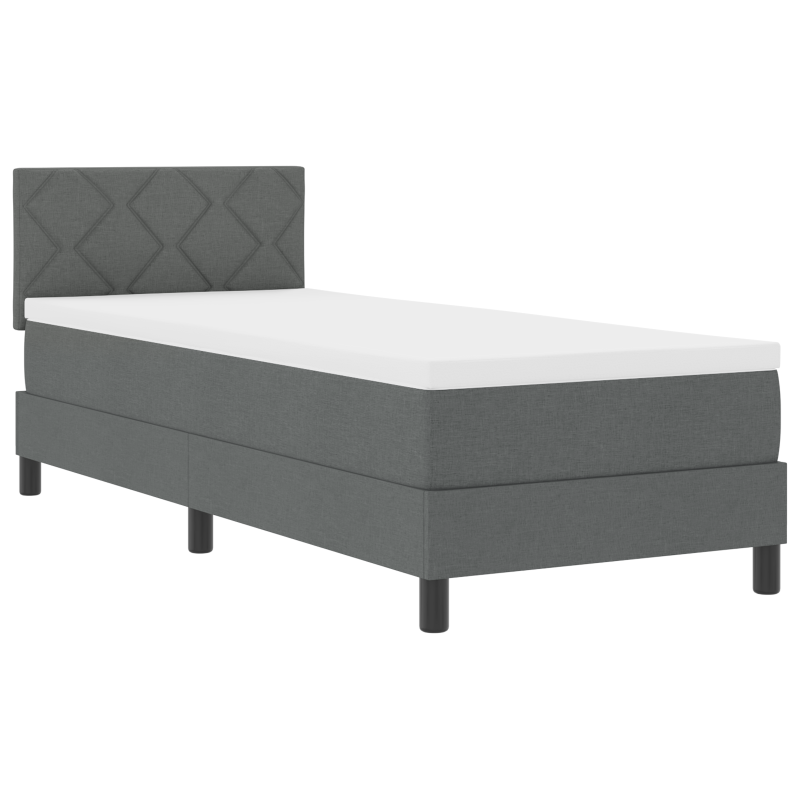 Boxspringbett mit Matratze & LED Dunkelgrau 80x200 cm Stoff