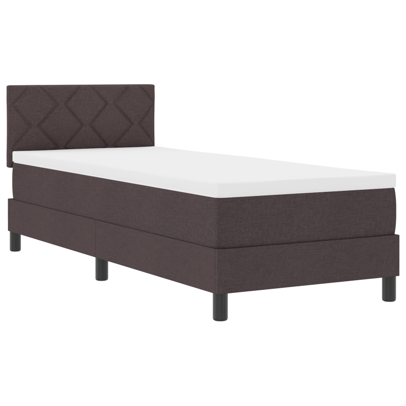 Boxspringbett mit Matratze & LED Dunkelbraun 80x200 cm Stoff