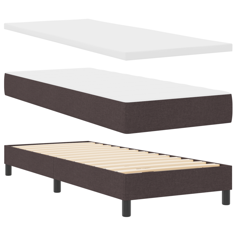Boxspringbett mit Matratze & LED Dunkelbraun 80x200 cm Stoff
