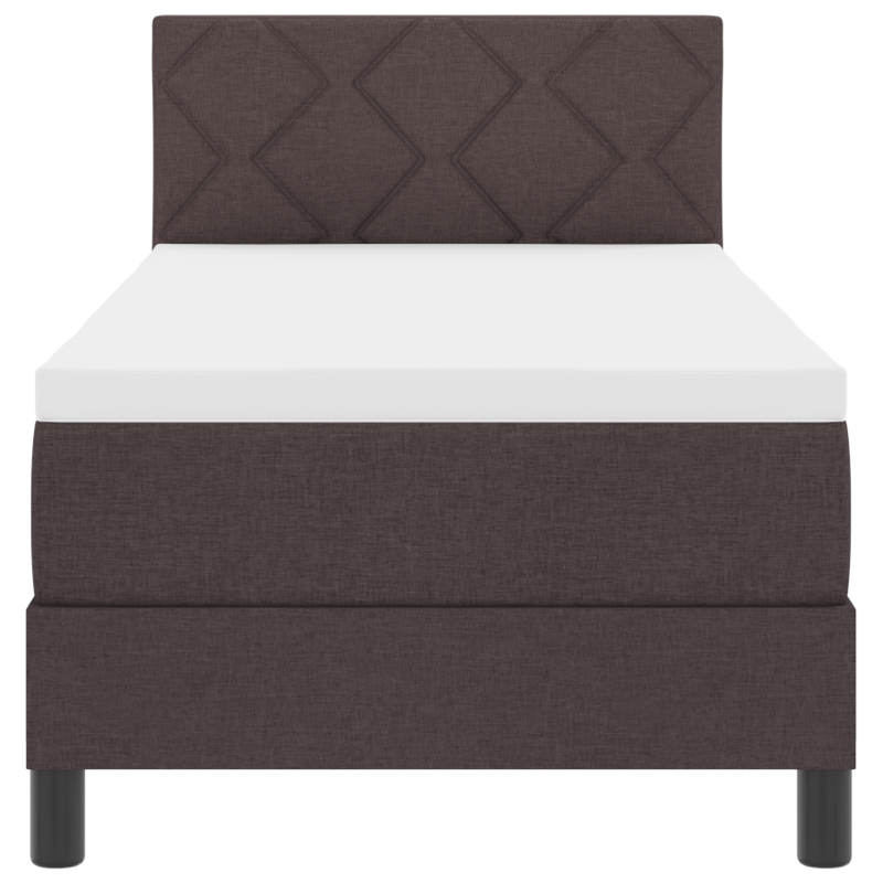 Boxspringbett mit Matratze & LED Dunkelbraun 80x200 cm Stoff