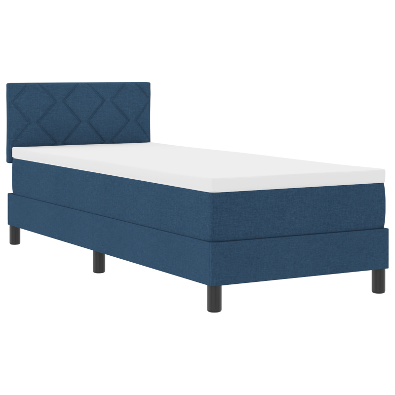 Boxspringbett mit Matratze & LED Blau 80x200 cm Stoff