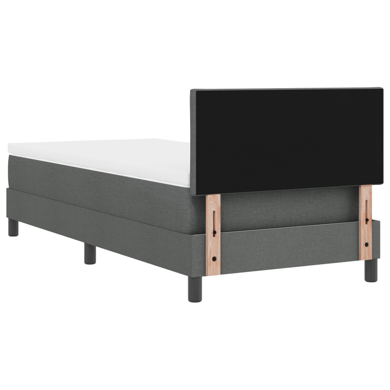 Boxspringbett mit Matratze & LED Dunkelgrau 90x200 cm Stoff