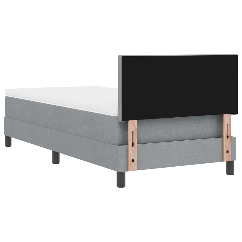 Boxspringbett mit Matratze & LED Hellgrau 100x200 cm Stoff