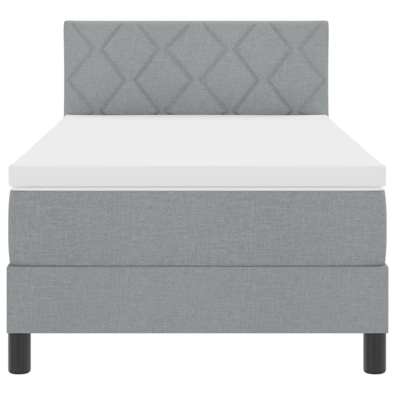 Boxspringbett mit Matratze & LED Hellgrau 100x200 cm Stoff