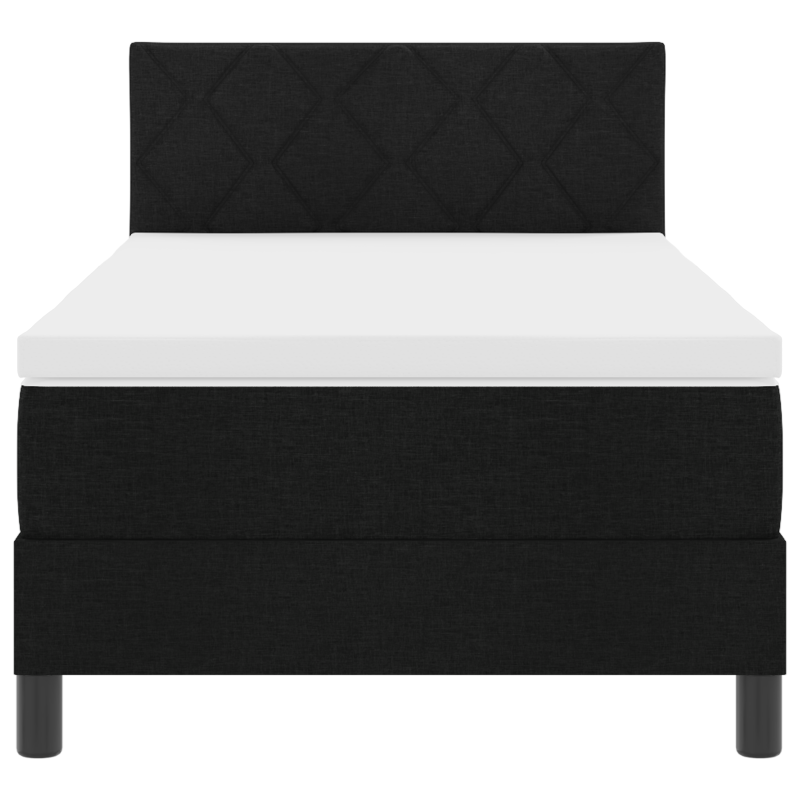 Boxspringbett mit Matratze & LED Schwarz 100x200 cm Stoff