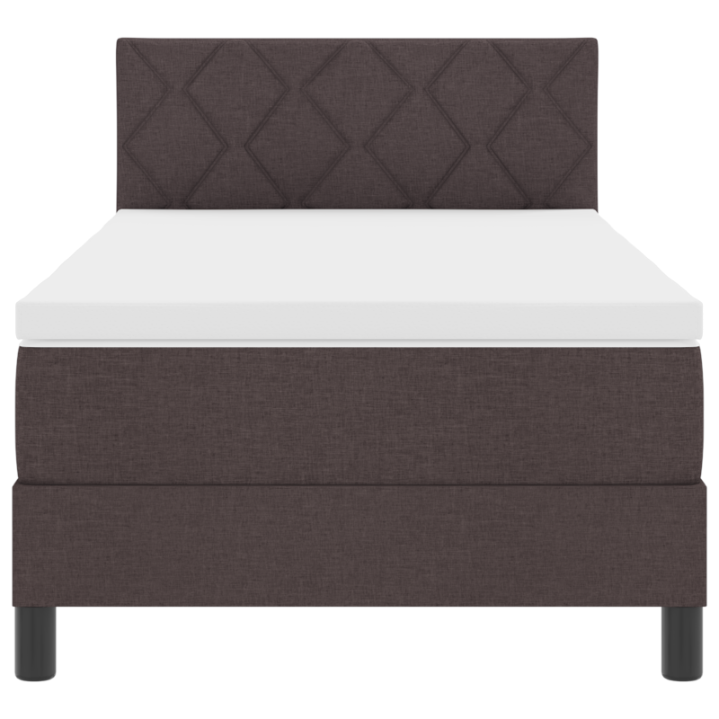 Boxspringbett mit Matratze & LED Dunkelbraun 100x200 cm Stoff