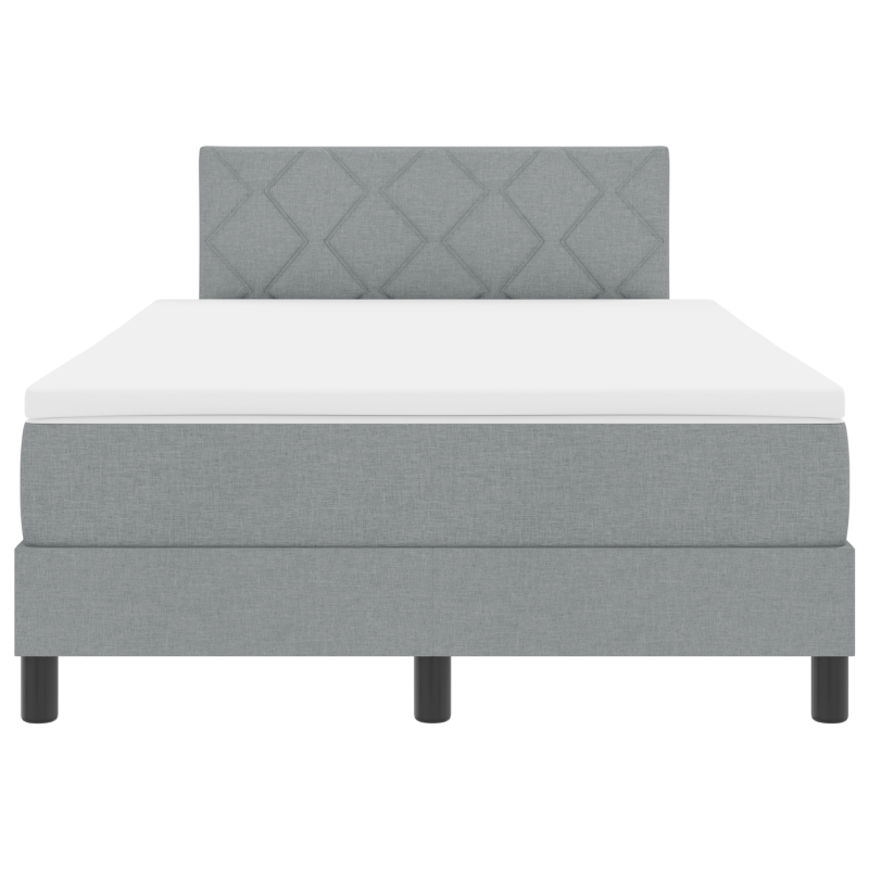 Boxspringbett mit Matratze & LED Hellgrau 120x190 cm Stoff