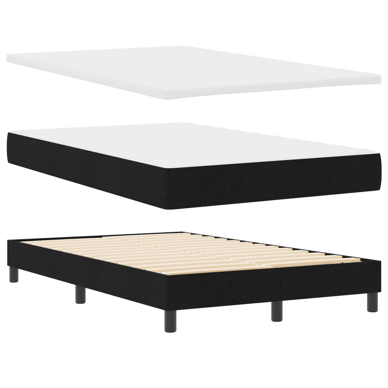 Boxspringbett mit Matratze & LED Schwarz 120x190 cm Stoff