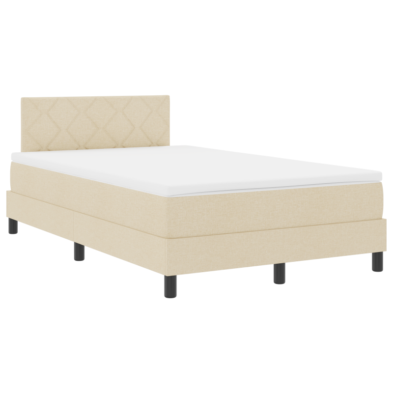 Boxspringbett mit Matratze & LED Creme 120x200 cm Stoff