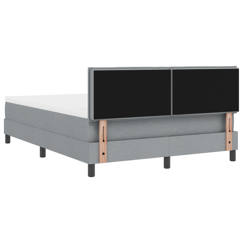 Boxspringbett mit Matratze & LED Hellgrau 140x190 cm Stoff