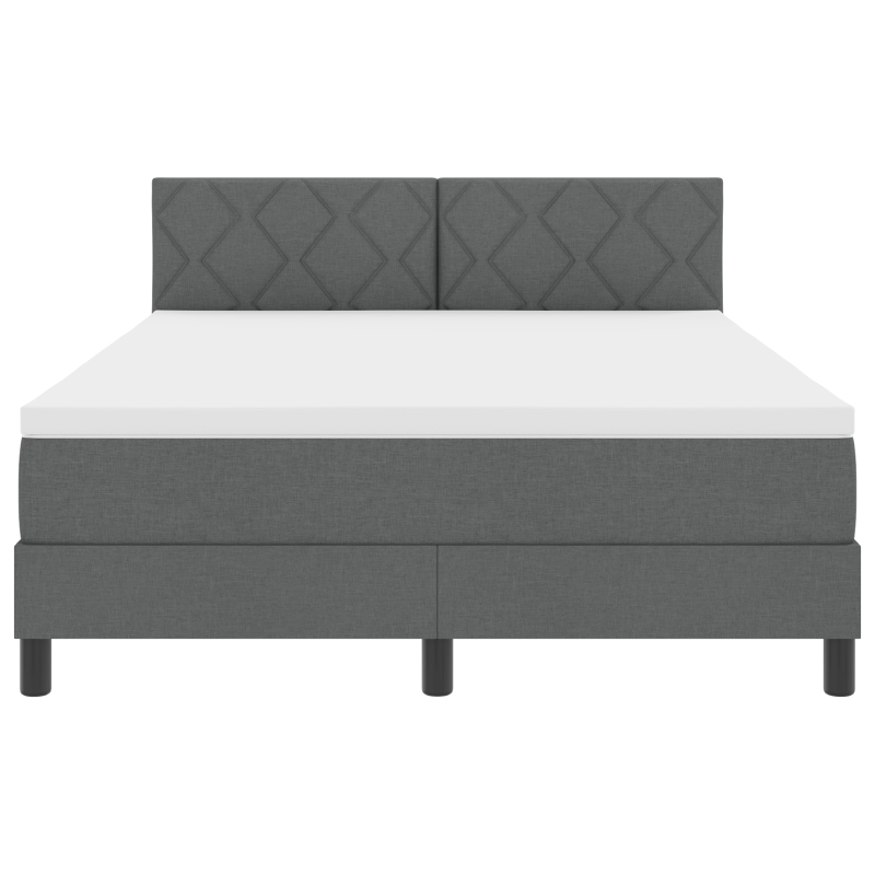 Boxspringbett mit Matratze & LED Dunkelgrau 140x200 cm Stoff