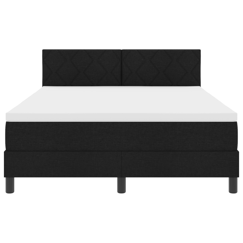 Boxspringbett mit Matratze & LED Schwarz 140x200 cm Stoff