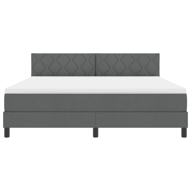 Boxspringbett mit Matratze & LED Dunkelgrau 180x200 cm Stoff
