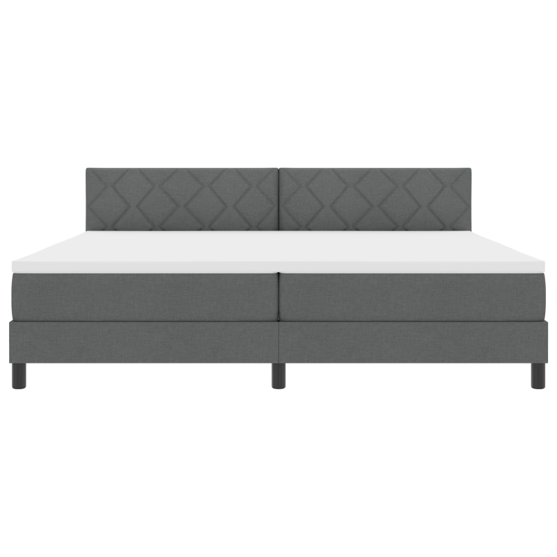Boxspringbett mit Matratze & LED Dunkelgrau 200x200 cm Stoff