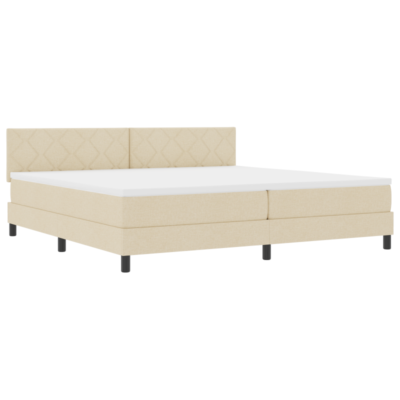Boxspringbett mit Matratze & LED Creme 200x200 cm Stoff