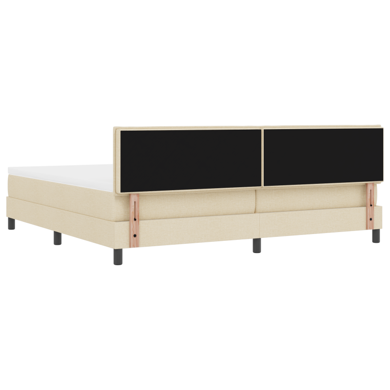 Boxspringbett mit Matratze & LED Creme 200x200 cm Stoff