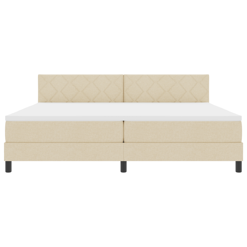 Boxspringbett mit Matratze & LED Creme 200x200 cm Stoff