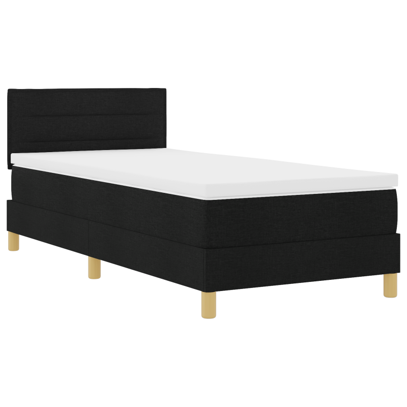 Boxspringbett mit Matratze & LED Schwarz 90x190 cm Stoff