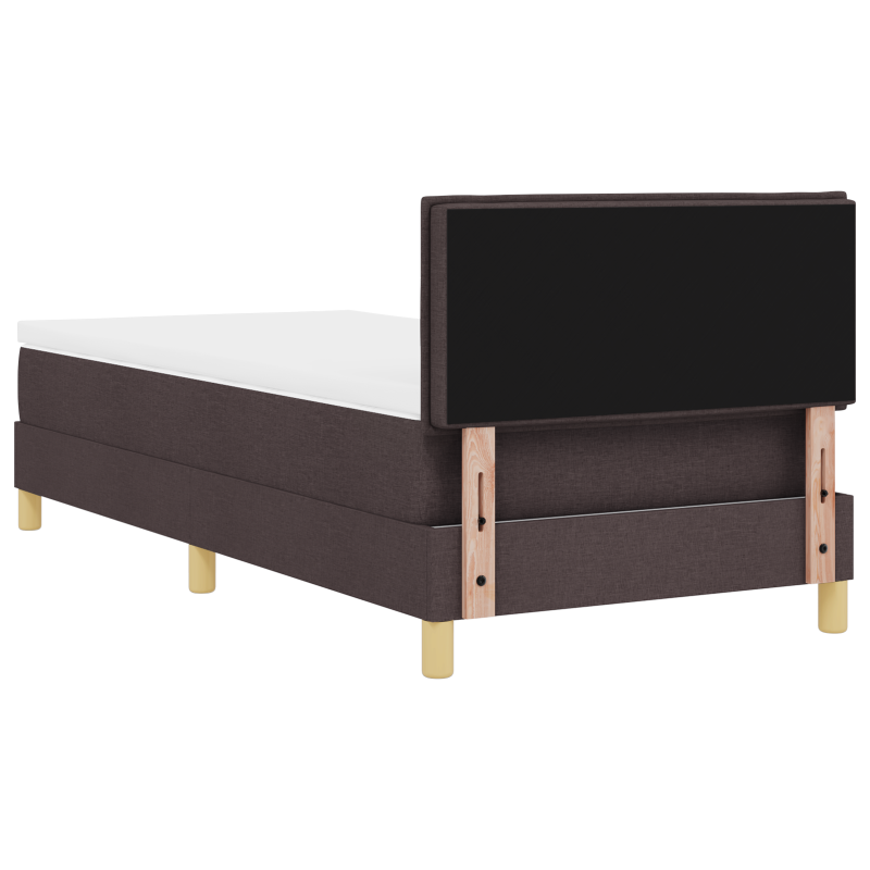 Boxspringbett mit Matratze & LED Dunkelbraun 90x200 cm Stoff