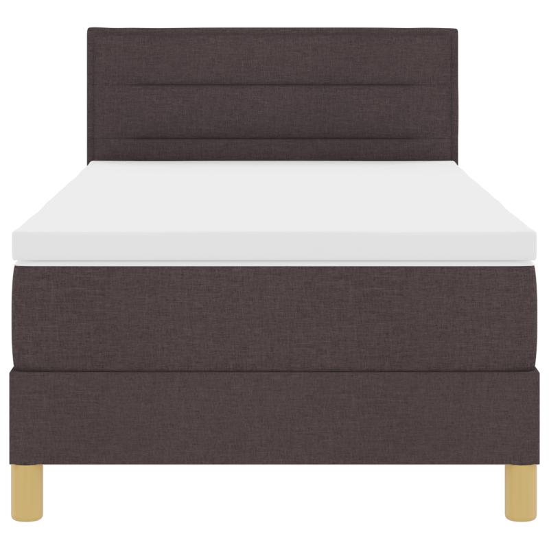 Boxspringbett mit Matratze & LED Dunkelbraun 90x200 cm Stoff