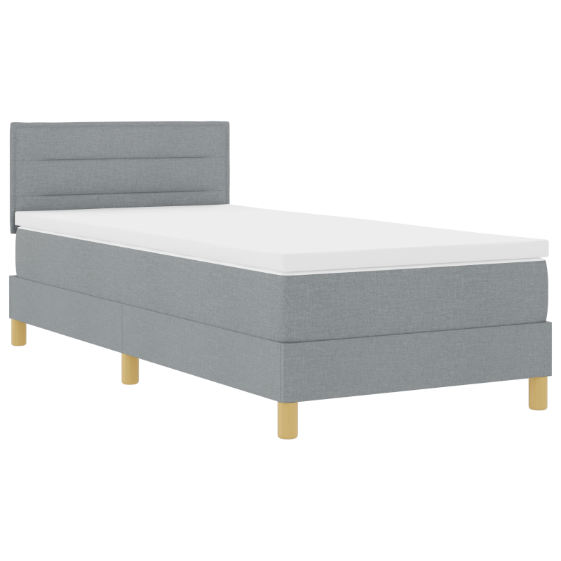 Boxspringbett mit Matratze & LED Licht Grau 100x200 cm Stoff