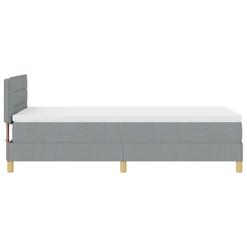 Boxspringbett mit Matratze & LED Licht Grau 100x200 cm Stoff