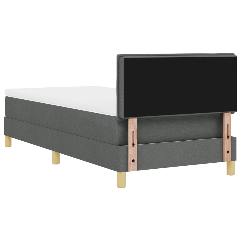 Boxspringbett mit Matratze & LED Dunkelgrau 100x200 cm Stoff