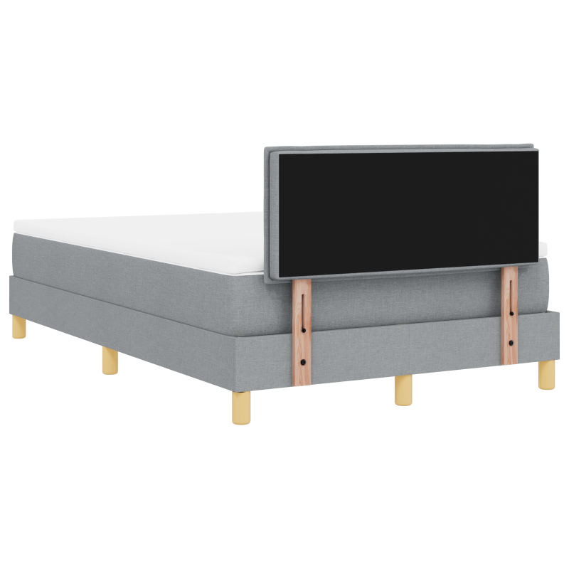 Boxspringbett mit Matratze & LED Licht Grau 120x200 cm Stoff