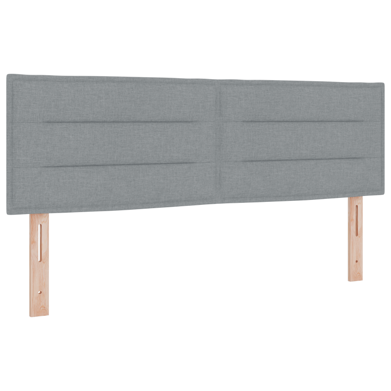 Boxspringbett mit Matratze & LED Hellgrau 160x200 cm Stoff