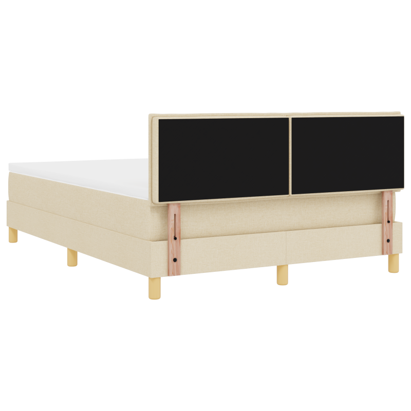 Boxspringbett mit Matratze & LED Creme 160x200 cm Stoff