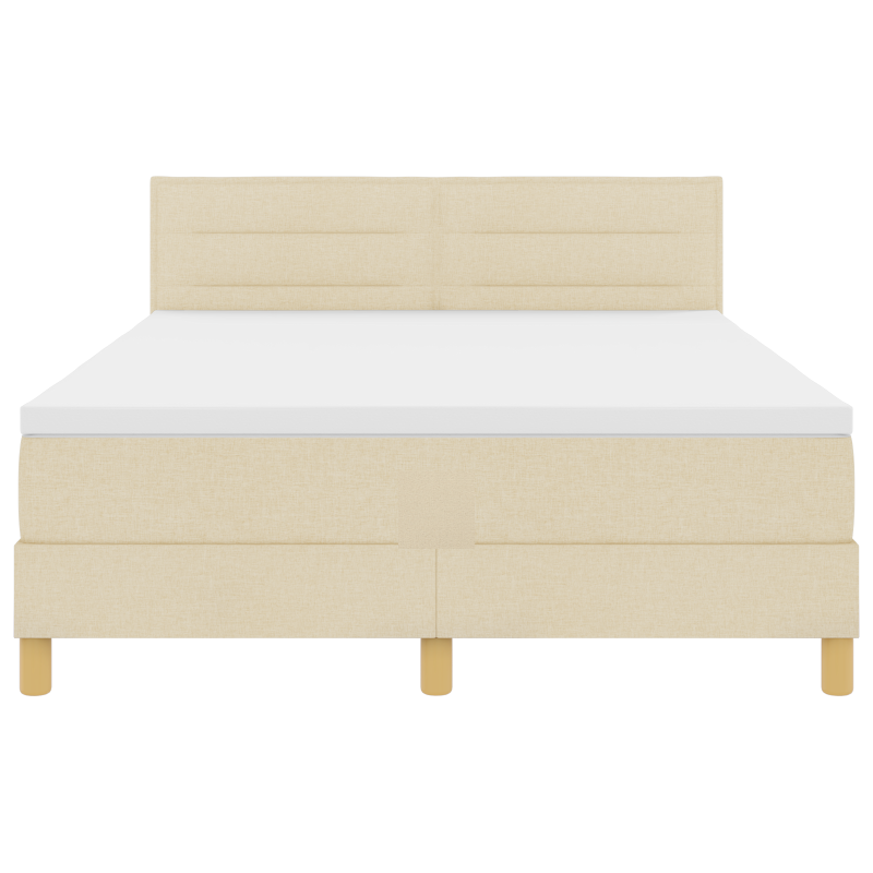 Boxspringbett mit Matratze & LED Creme 160x200 cm Stoff