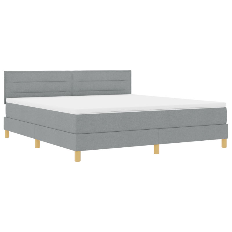 Boxspringbett mit Matratze & LED Hellgrau 180x200 cm Stoff
