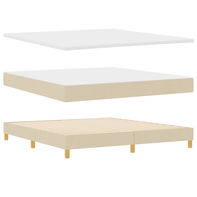 Boxspringbett mit Matratze & LED Creme 180x200 cm Stoff